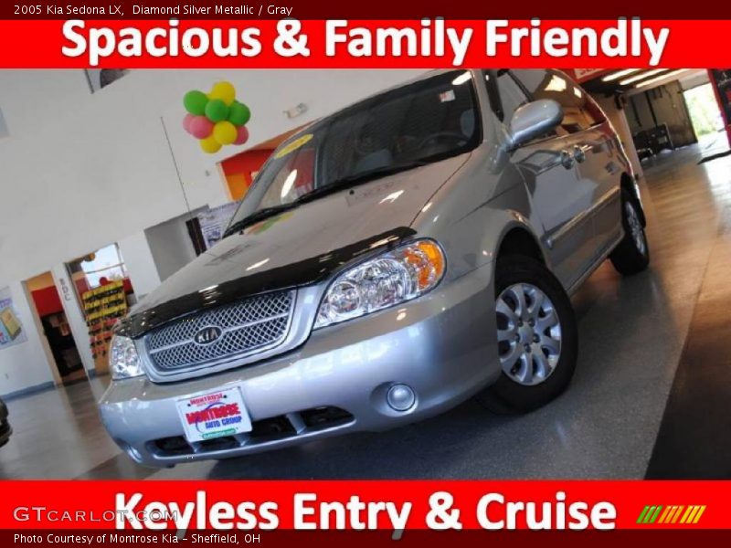 Diamond Silver Metallic / Gray 2005 Kia Sedona LX