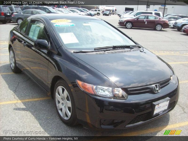 Nighthawk Black Pearl / Gray 2008 Honda Civic LX Coupe