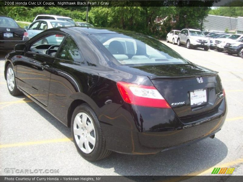 Nighthawk Black Pearl / Gray 2008 Honda Civic LX Coupe