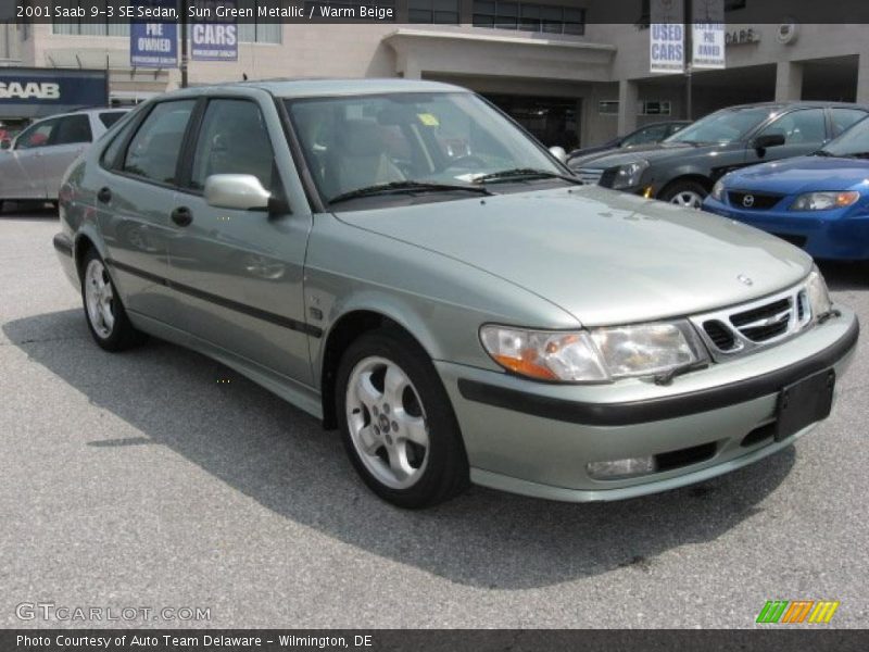 Sun Green Metallic / Warm Beige 2001 Saab 9-3 SE Sedan