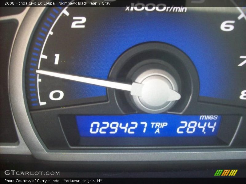 Nighthawk Black Pearl / Gray 2008 Honda Civic LX Coupe
