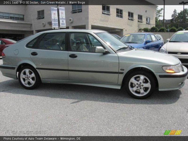 Sun Green Metallic / Warm Beige 2001 Saab 9-3 SE Sedan