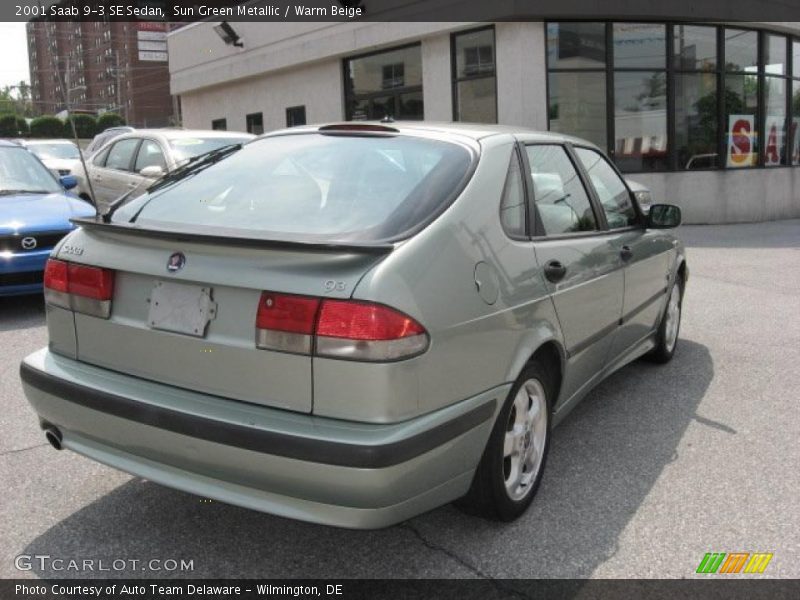 Sun Green Metallic / Warm Beige 2001 Saab 9-3 SE Sedan