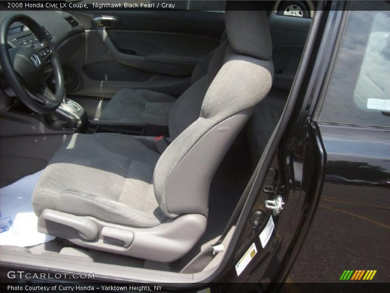 Nighthawk Black Pearl / Gray 2008 Honda Civic LX Coupe