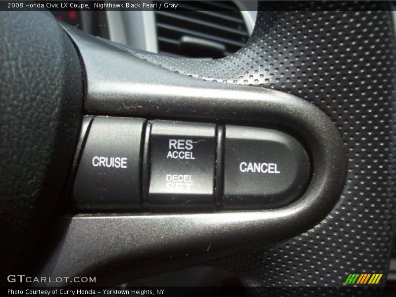 Nighthawk Black Pearl / Gray 2008 Honda Civic LX Coupe