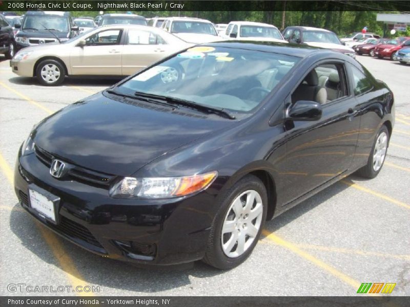 Nighthawk Black Pearl / Gray 2008 Honda Civic LX Coupe