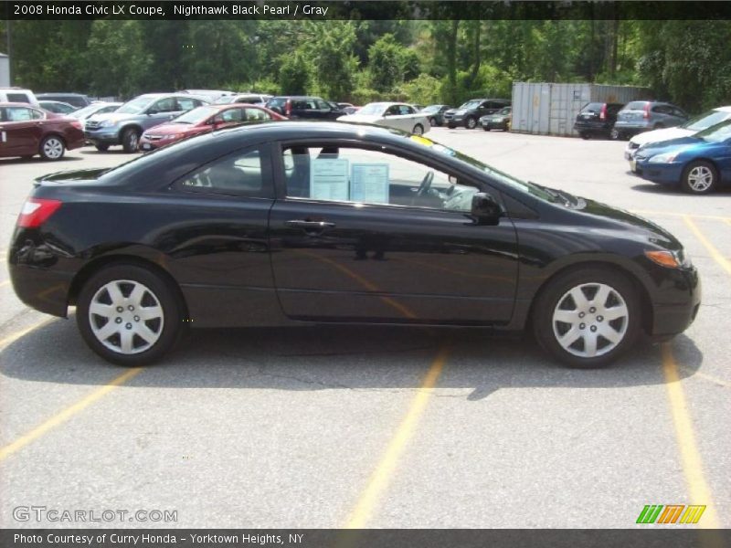 Nighthawk Black Pearl / Gray 2008 Honda Civic LX Coupe