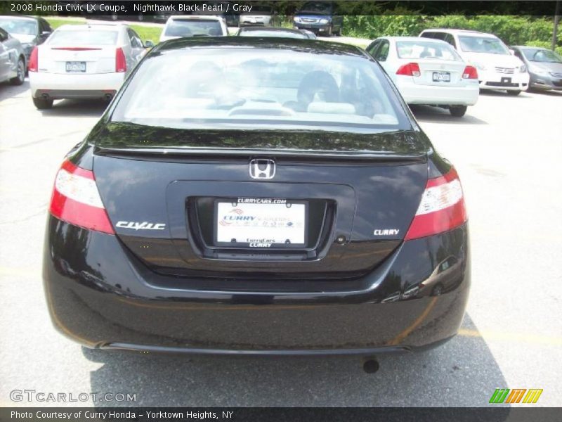 Nighthawk Black Pearl / Gray 2008 Honda Civic LX Coupe