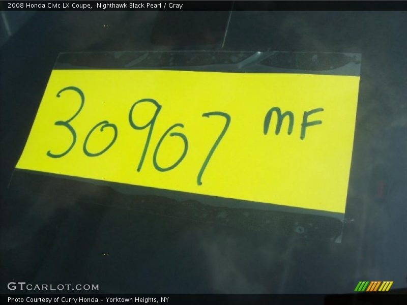 Nighthawk Black Pearl / Gray 2008 Honda Civic LX Coupe