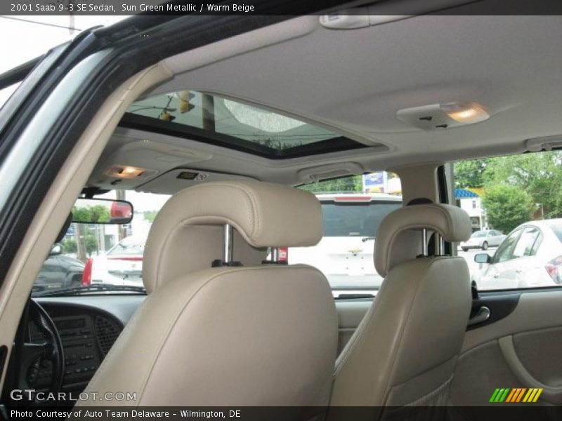 Sun Green Metallic / Warm Beige 2001 Saab 9-3 SE Sedan