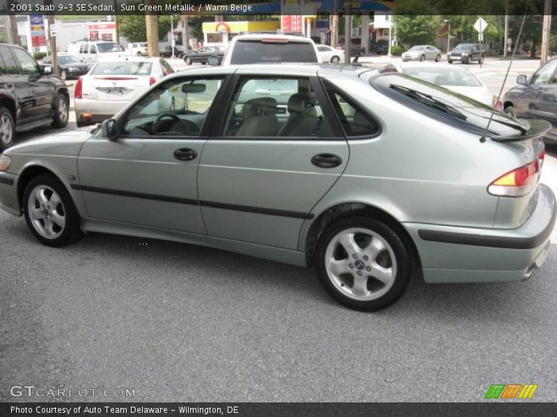 Sun Green Metallic / Warm Beige 2001 Saab 9-3 SE Sedan