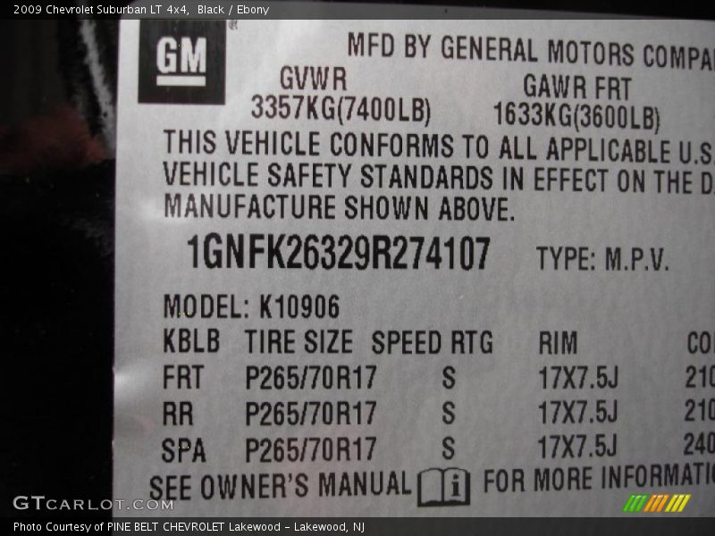 Black / Ebony 2009 Chevrolet Suburban LT 4x4