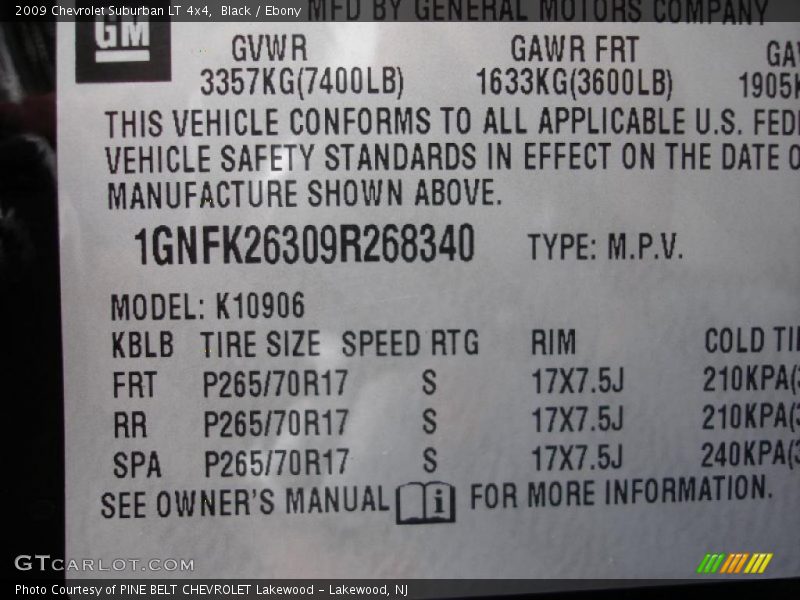 Black / Ebony 2009 Chevrolet Suburban LT 4x4