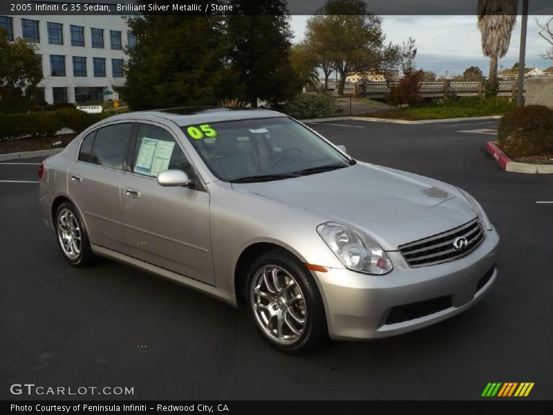 Brilliant Silver Metallic / Stone 2005 Infiniti G 35 Sedan