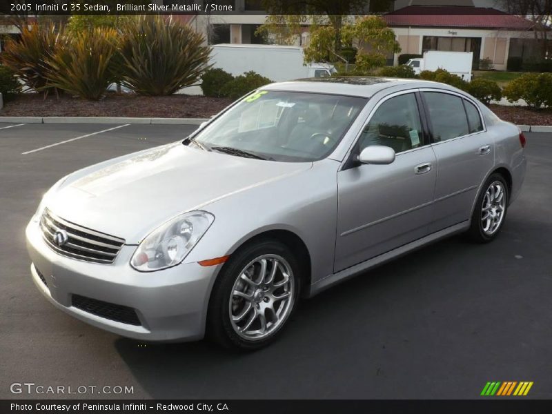 Brilliant Silver Metallic / Stone 2005 Infiniti G 35 Sedan
