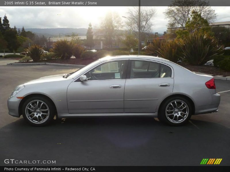 Brilliant Silver Metallic / Stone 2005 Infiniti G 35 Sedan