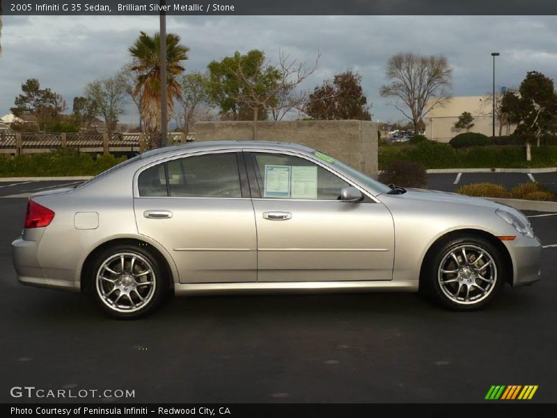 Brilliant Silver Metallic / Stone 2005 Infiniti G 35 Sedan