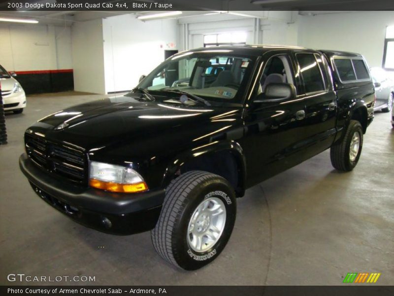 Black / Taupe 2003 Dodge Dakota Sport Quad Cab 4x4