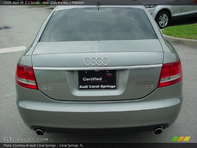 Atlas Grey Metallic / Platinum 2006 Audi A6 3.2 Sedan