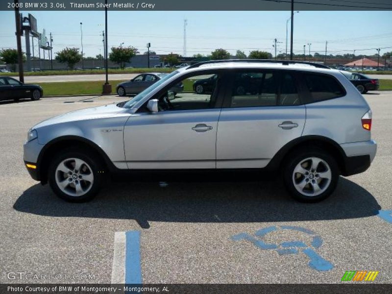 Titanium Silver Metallic / Grey 2008 BMW X3 3.0si