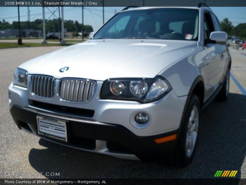 Titanium Silver Metallic / Grey 2008 BMW X3 3.0si