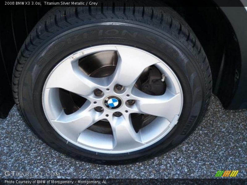Titanium Silver Metallic / Grey 2008 BMW X3 3.0si