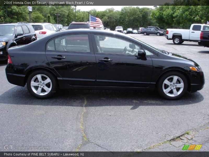 Nighthawk Black Pearl / Gray 2008 Honda Civic EX Sedan