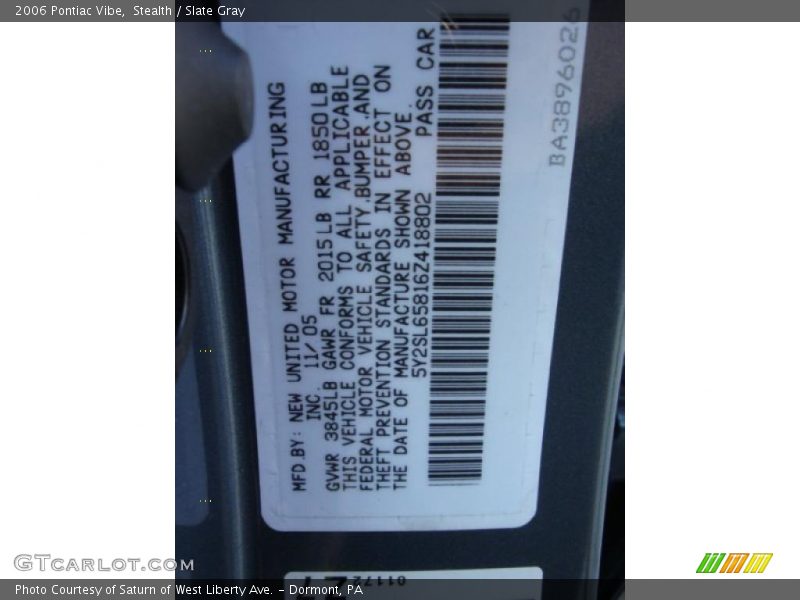 Stealth / Slate Gray 2006 Pontiac Vibe