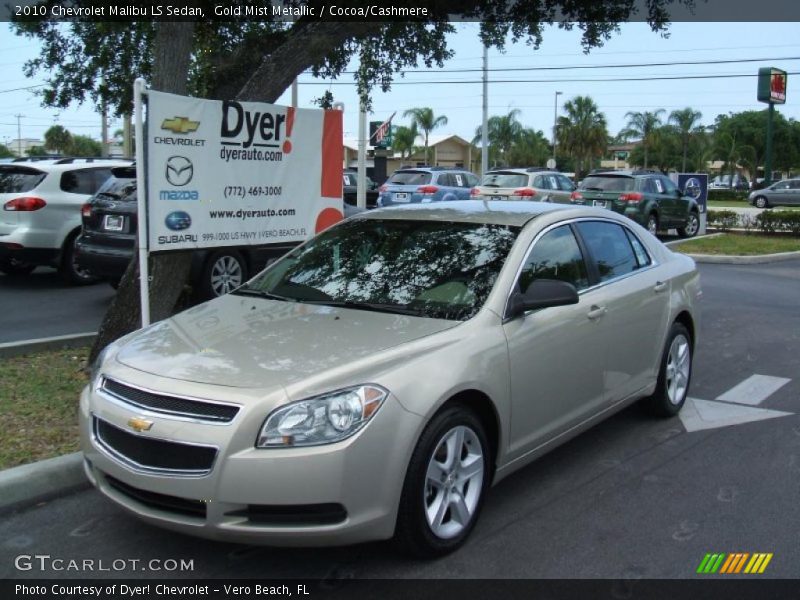 Gold Mist Metallic / Cocoa/Cashmere 2010 Chevrolet Malibu LS Sedan