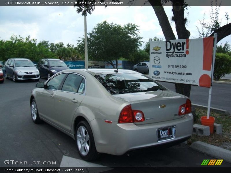 Gold Mist Metallic / Cocoa/Cashmere 2010 Chevrolet Malibu LS Sedan