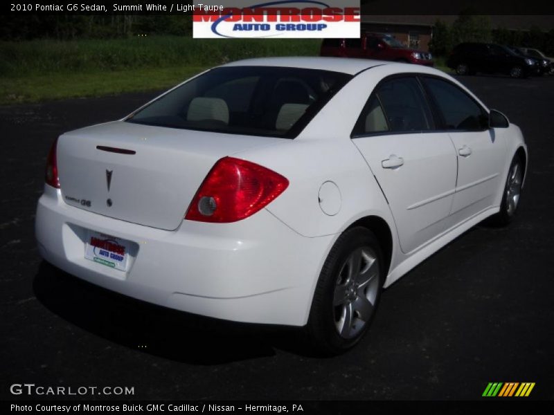 Summit White / Light Taupe 2010 Pontiac G6 Sedan