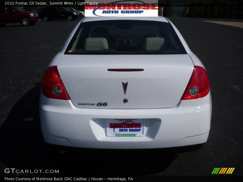 Summit White / Light Taupe 2010 Pontiac G6 Sedan