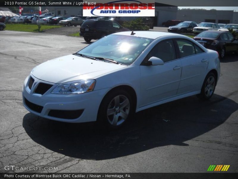 Summit White / Light Taupe 2010 Pontiac G6 Sedan