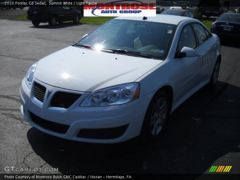 Summit White / Light Taupe 2010 Pontiac G6 Sedan