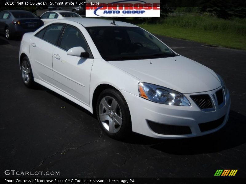 Summit White / Light Taupe 2010 Pontiac G6 Sedan