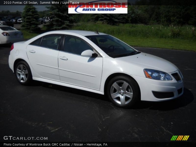 Summit White / Light Taupe 2010 Pontiac G6 Sedan