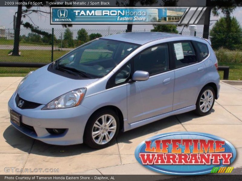 Tidewater Blue Metallic / Sport Black 2009 Honda Fit Sport