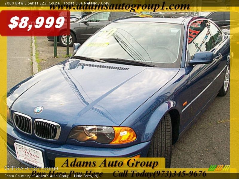 Topaz Blue Metallic / Grey 2000 BMW 3 Series 323i Coupe