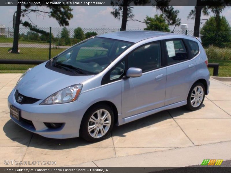 Tidewater Blue Metallic / Sport Black 2009 Honda Fit Sport