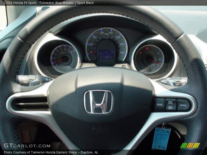 Tidewater Blue Metallic / Sport Black 2009 Honda Fit Sport