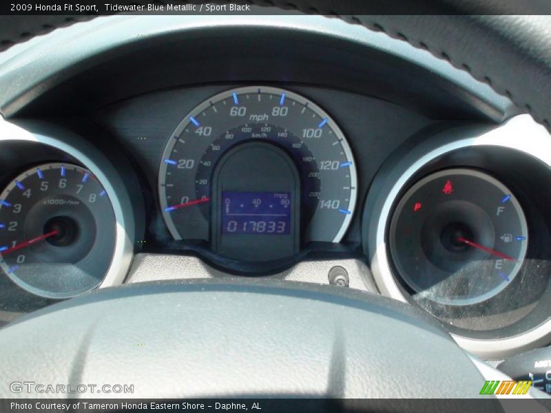 Tidewater Blue Metallic / Sport Black 2009 Honda Fit Sport