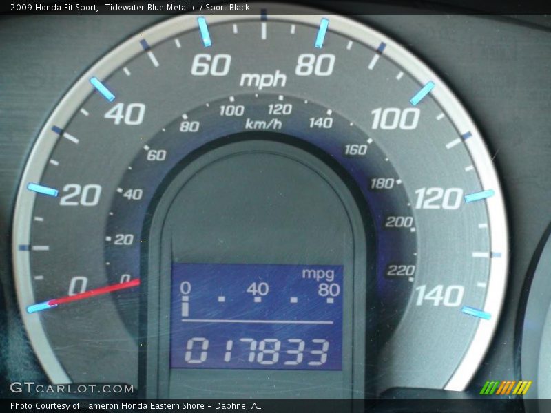 Tidewater Blue Metallic / Sport Black 2009 Honda Fit Sport
