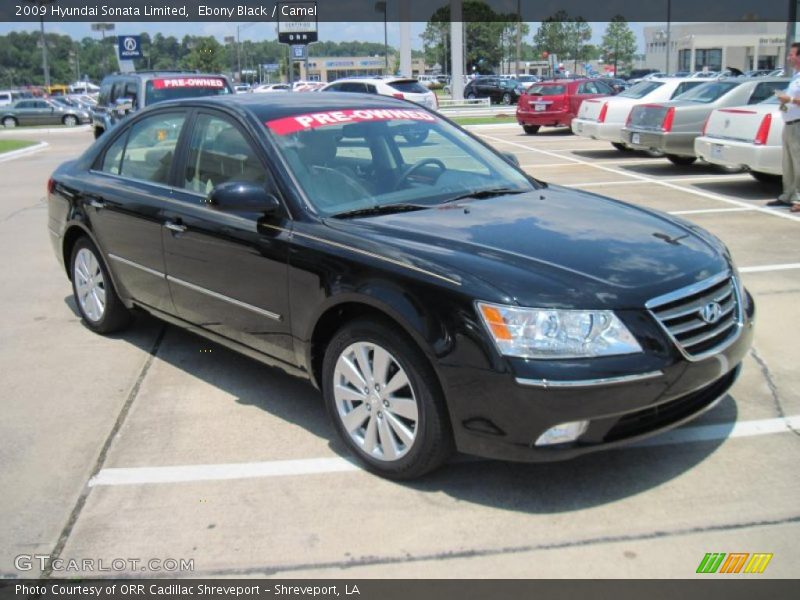 Ebony Black / Camel 2009 Hyundai Sonata Limited