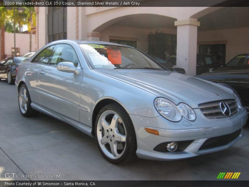 Diamond Silver Metallic / Ash Grey 2008 Mercedes-Benz CLK 350 Coupe