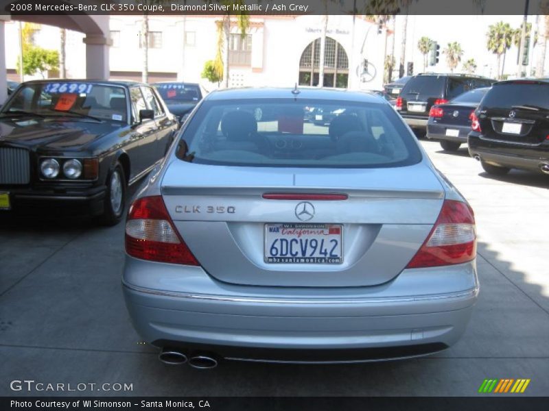 Diamond Silver Metallic / Ash Grey 2008 Mercedes-Benz CLK 350 Coupe