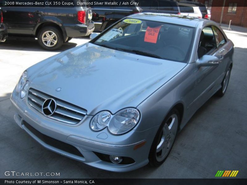 Diamond Silver Metallic / Ash Grey 2008 Mercedes-Benz CLK 350 Coupe