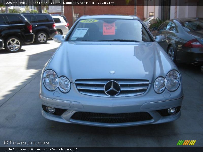 Diamond Silver Metallic / Ash Grey 2008 Mercedes-Benz CLK 350 Coupe
