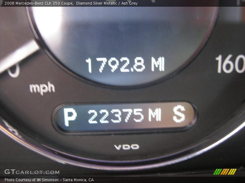 Diamond Silver Metallic / Ash Grey 2008 Mercedes-Benz CLK 350 Coupe