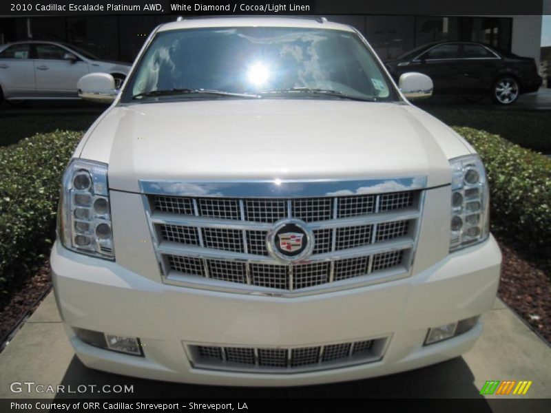 White Diamond / Cocoa/Light Linen 2010 Cadillac Escalade Platinum AWD