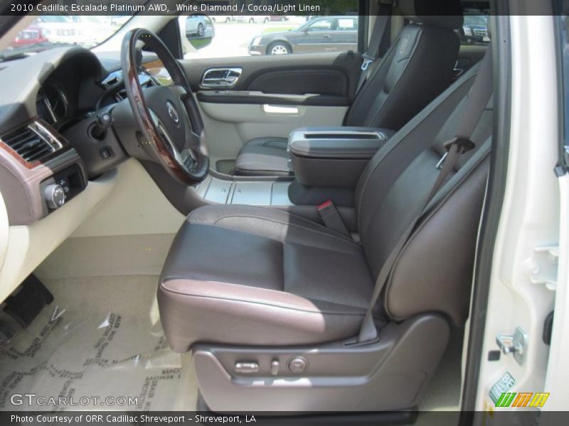 White Diamond / Cocoa/Light Linen 2010 Cadillac Escalade Platinum AWD